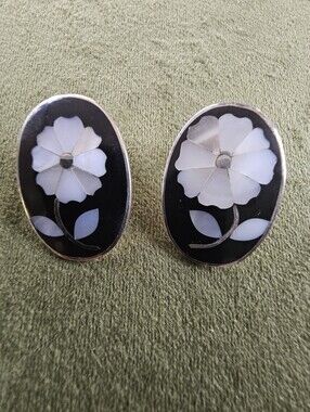 Vintage Alpaca Mexico Silver Earrings